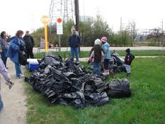 Unfortunately there is always a lot to cleanup along the trails all year around. See this pile of trash cleaned up by the Girl Scouts.